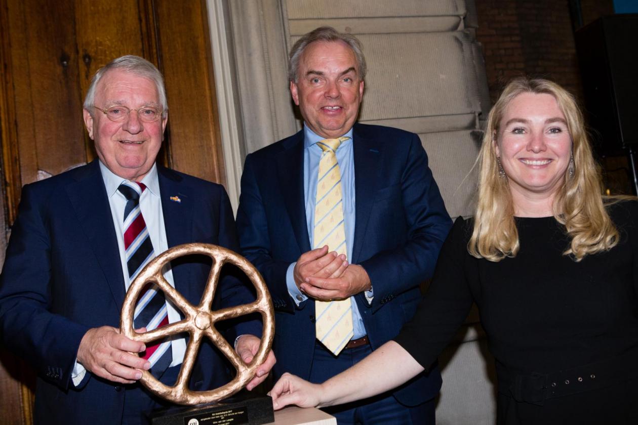 Vanwege zijn grote bijdrage aan de Nederlandse Automotive industrie, heeft Wim van der Leegte (links) in 2017 het “RAI Gouden RAI Wiel” ontvangen.