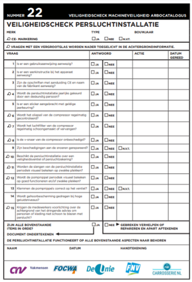 Veiligheidscheck persluchtinstallatie